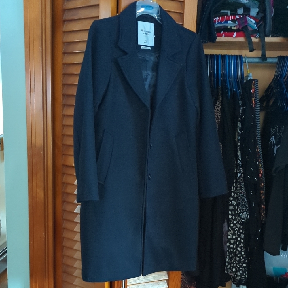Abercrombie & Fitch Women's Black Trench Coat